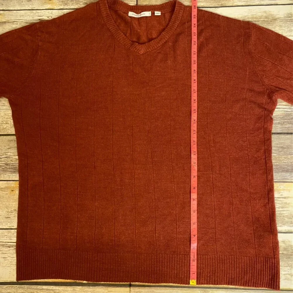 Eighty-Eight Brand Men's XL, Burnt Orange, V-Neck, Lightweight,‎ Dad Sweater